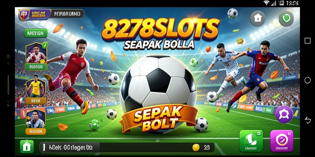 Tampilan gameplay 8278SLOTS yang menarik dan penuh aksi sepak bola.