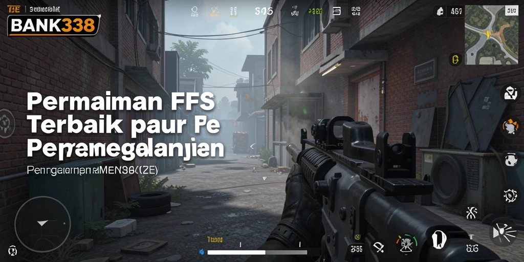 Screenshot utama BANK338 menampilkan aksi seru dalam gameplay FPS.