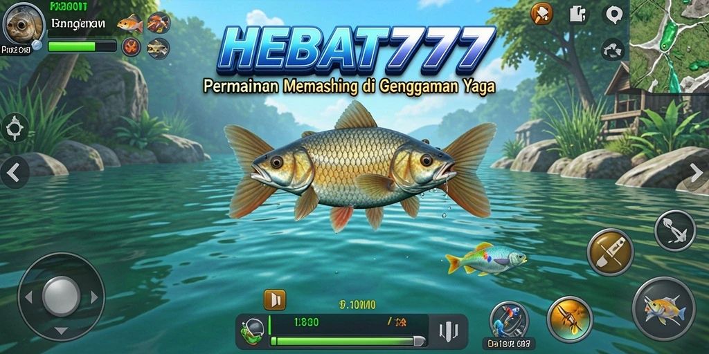 Tampilan gameplay HEBAT777 dengan aksi memancing yang mendebarkan.