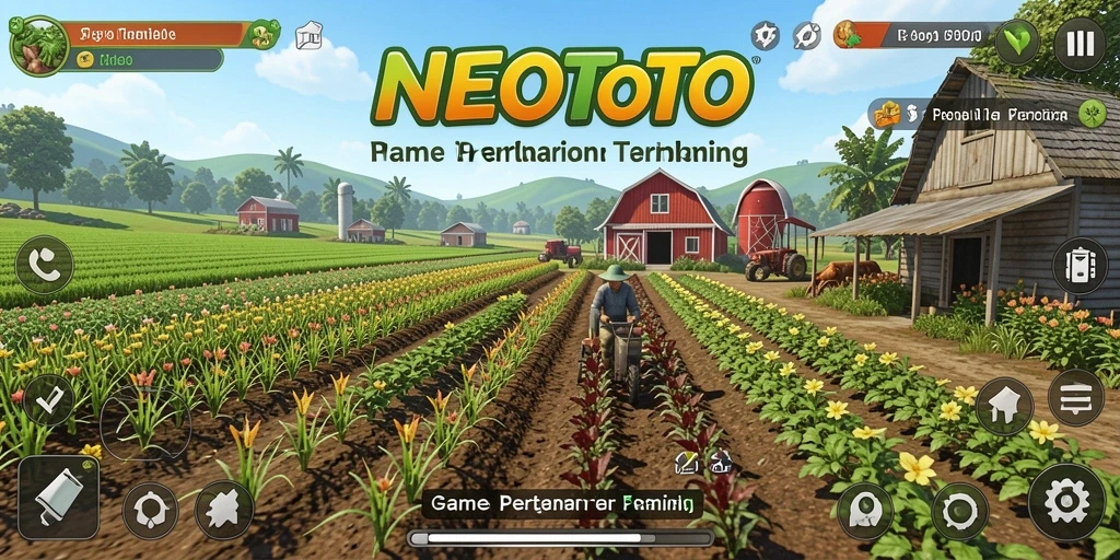 Screenshot NEOTOTO menunjukkan gameplay yang seru dan interaktif di dunia pertanian.