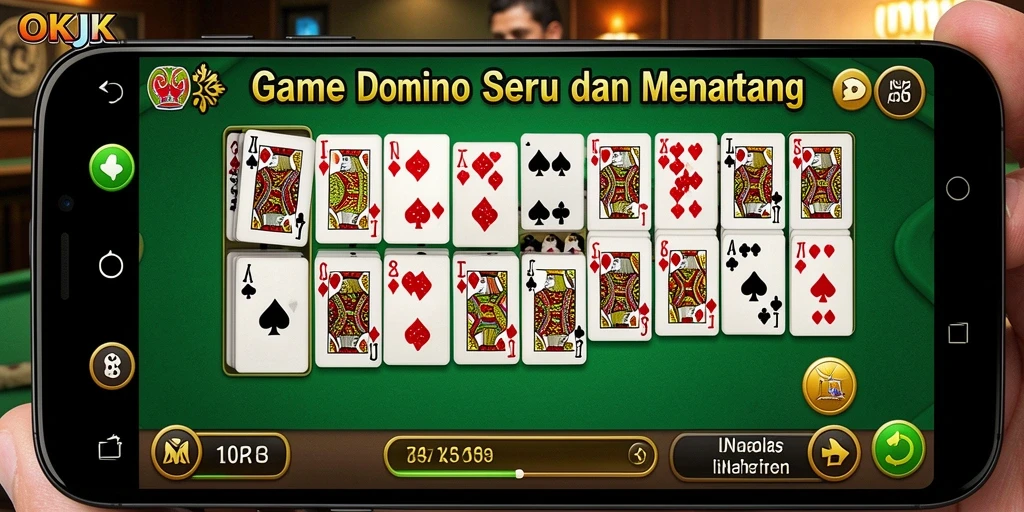 Screenshot gameplay Domino OKJK menampilkan aksi seru dan grafis menarik.