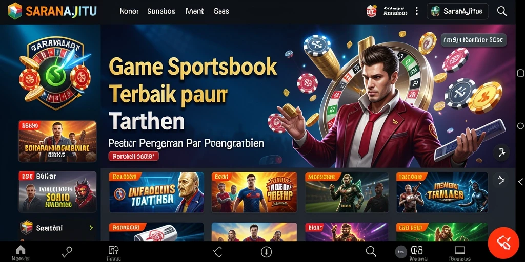 Tampilan gameplay SARANAJITU menampilkan antarmuka yang menarik dan fungsional.