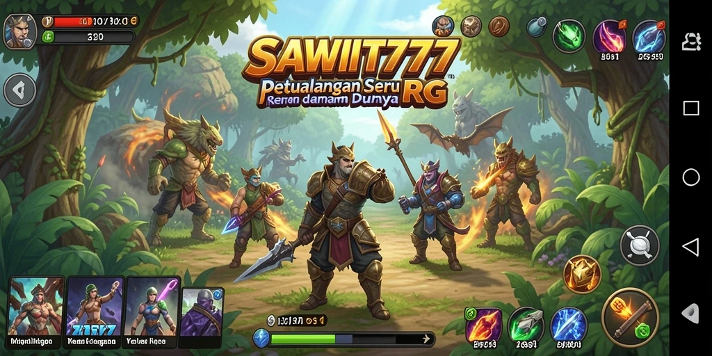 Menampilkan aksi seru dalam permainan RPG SAWIT777.
